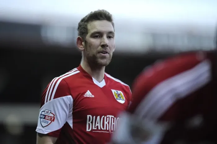 Framed Print : Scott Wagstaff in Action: Bristol City vs. Stevenage, Sky Bet League One, December 2013