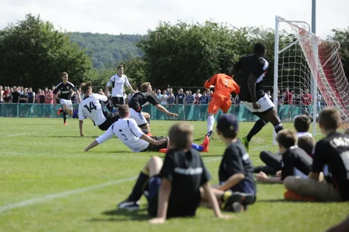 Framed Print : Scott Wagstaff Scores the Winning Goal: Portishead Town vs. Bristol City Pre-Season Friendly, July 2014