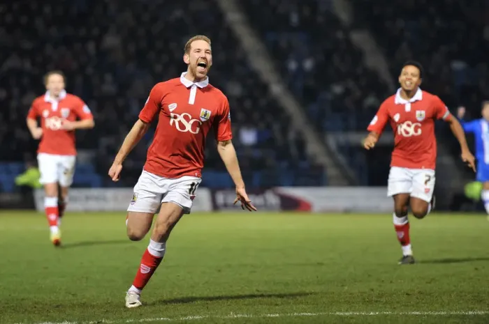 Framed Print : Scott Wagstaff's Euphoric Goal Celebration: A Highlight of Bristol City's Sky Bet League One Win Against Gillingham (December 2014) Framed Print : Scott Wagstaff's Euphoric Goal Celebration: A Highlight of Bristol City's Sky Bet League One Win Against Gillingham (December 2014)