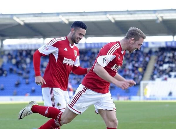 Scott Wagstaff's Euphoric Goal Celebration: A Standout Moment in Colchester United vs. Bristol City (Sky Bet League One, 22 / 03 / 2014)