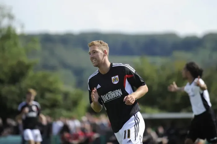 Framed Print : Scott Wagstaff's Euphoric Goal Celebration: Portishead Town vs. Bristol City Pre-Season Friendly (July 2014) Framed Print : Scott Wagstaff's Euphoric Goal Celebration: Portishead Town vs. Bristol City Pre-Season Friendly (July 2014)
