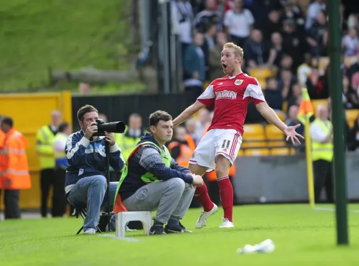 Framed Print : Scott Wagstaff's Goal Celebration: Port Vale vs. Bristol City, Sky Bet League 1 (October 2013) Framed Print : Scott Wagstaff's Goal Celebration: Port Vale vs. Bristol City, Sky Bet League 1 (October 2013)