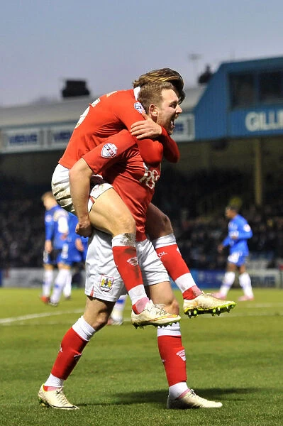 Scott Wagstaff's Thrilling Goal Celebration: A Moment of Triumph in Bristol City's Sky Bet League One Victory over Gillingham (December 2014)