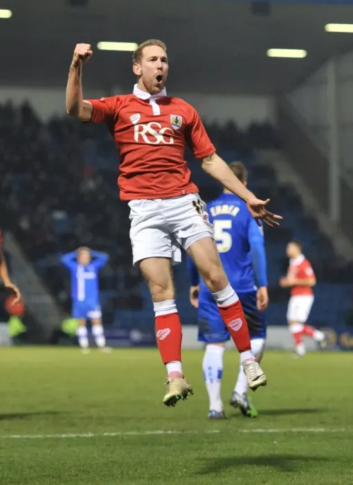 Framed Print : Scott Wagstaff's Thrilling Goal Celebration vs. Gillingham, Sky Bet League One, 2014