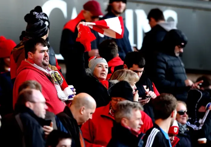 Framed Print : A Sea of Passion: Bristol City Fans at Molineux (Sky Bet Championship)