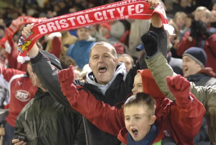 Framed Print : A Sea of Passionate Unity: Bristol City Football Club Fans