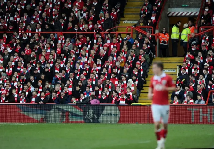Framed Print : Sea of Red and White: Unified Bristol City Fans at Ashton Gate, FA Cup Fourth Round Framed Print : Sea of Red and White: Unified Bristol City Fans at Ashton Gate, FA Cup Fourth Round