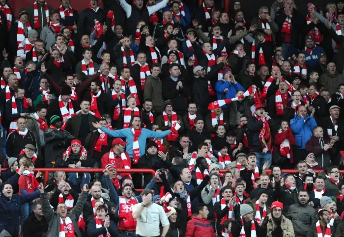 Framed Print : Sea of Red and White: Unified Bristol City Fans at Ashton Gate, 2015 (Bristol City v West Ham United) Framed Print : Sea of Red and White: Unified Bristol City Fans at Ashton Gate, 2015 (Bristol City v West Ham United)