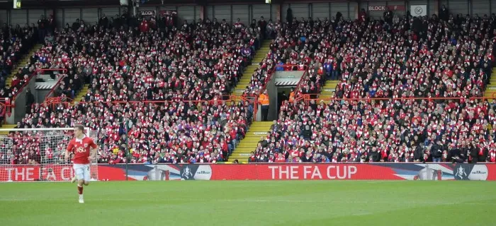 Framed Print : Sea of Red and White: Unified Bristol City Fans at Ashton Gate, FA Cup Fourth Round Framed Print : Sea of Red and White: Unified Bristol City Fans at Ashton Gate, FA Cup Fourth Round