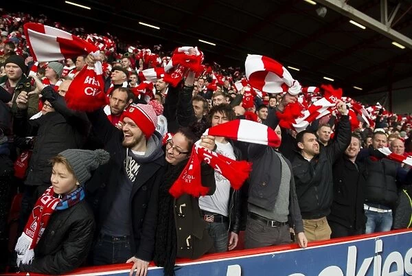 Sea of Scarves: Unified Bristol City Fans at Ashton Gate, FA Cup Fourth Round