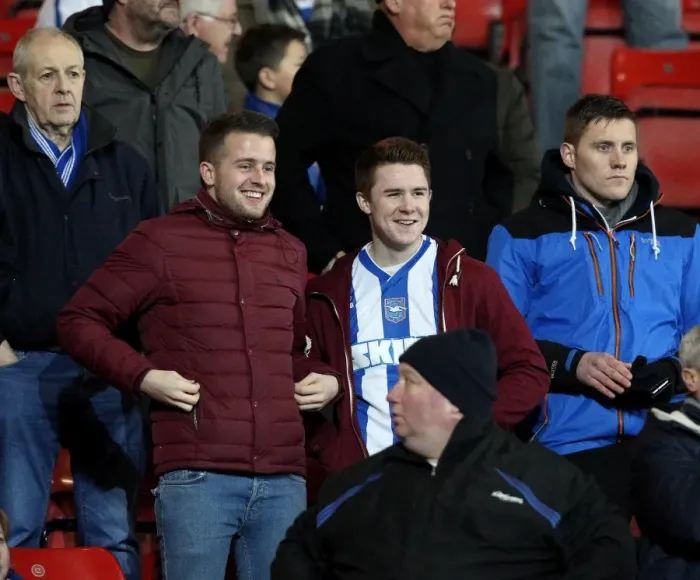Framed Print : Sea of Seagulls: Brighton Fans Overwhelm Ashton Gate