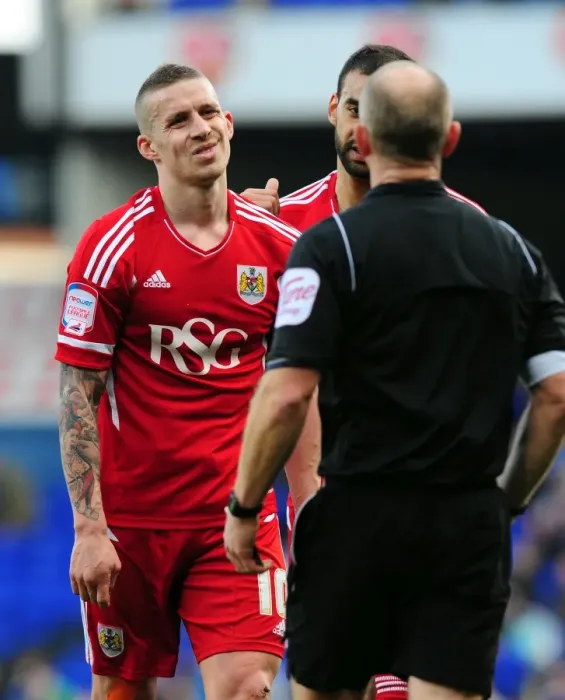 Framed Print : Sean Davis Booked: Ipswich Town vs. Bristol City Football Rivalry (March 3, 2012)