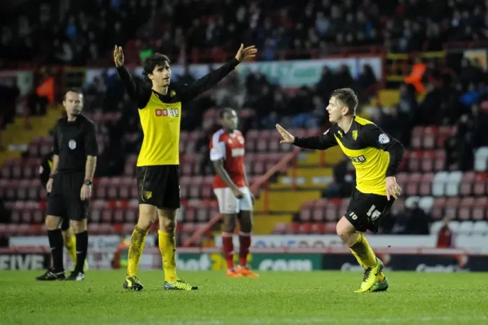 Framed Print : Sean Murray's Euphoric Goal Celebration: Bristol City vs. Watford, FA Cup Third Round