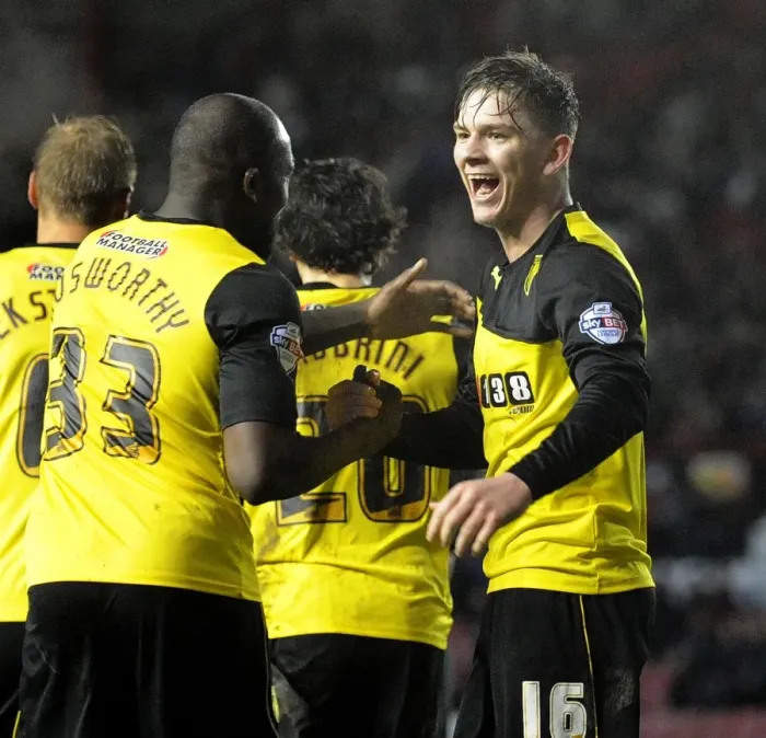 Framed Print : Sean Murray's Thrilling FA Cup Goal: Bristol City vs. Watford (04 / 01 / 2014) - A Celebration to Remember