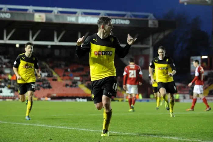 Framed Print : Sean Murray's Thrilling Goal Celebration: A Memorable Moment at Ashton Gate - Bristol City vs. Watford, FA Cup Third Round Framed Print : Sean Murray's Thrilling Goal Celebration: A Memorable Moment at Ashton Gate - Bristol City vs. Watford, FA Cup Third Round