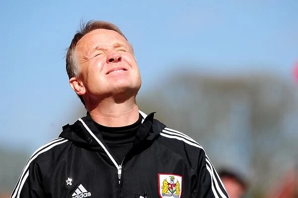 Sean O'Driscoll of Bristol City Frustrated During Match vs. Huddersfield Town (April 2013)