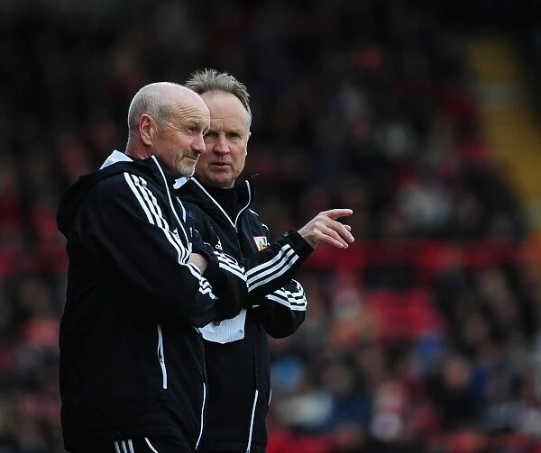 Sean O'Driscoll and Richard Kelly of Bristol City: Npower Championship Clash Against Huddersfield Town (April 2013)