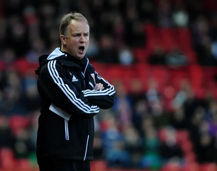 Framed Print : Sean O'Driscoll Shouts Instructions: Bristol City vs Birmingham City, Npower Championship (160413)