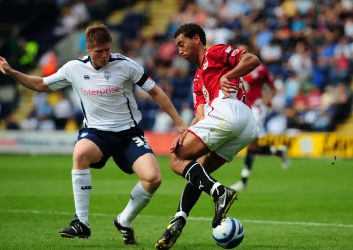 Framed Print : Season 09-10 Football Showdown: Bristol City vs Preston North End - The Ultimate Clash