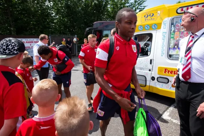 Framed Print : Shawn McCoulsky's Arrival: Bristol Manor Farm vs. Bristol City (2017)