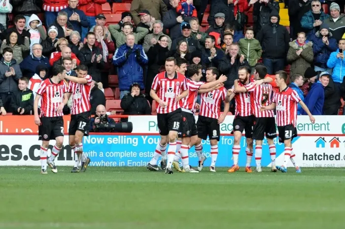 Framed Print : Sheffield United Celebrate Goal Against Bristol City, Sky Bet League One, 2014 Framed Print : Sheffield United Celebrate Goal Against Bristol City, Sky Bet League One, 2014