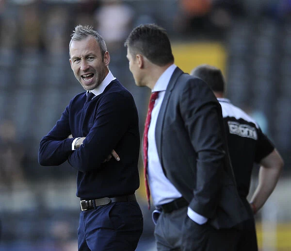 Shouting for a Penalty: Notts County Manager Shaun Derry Reacts as Bristol City is Awarded