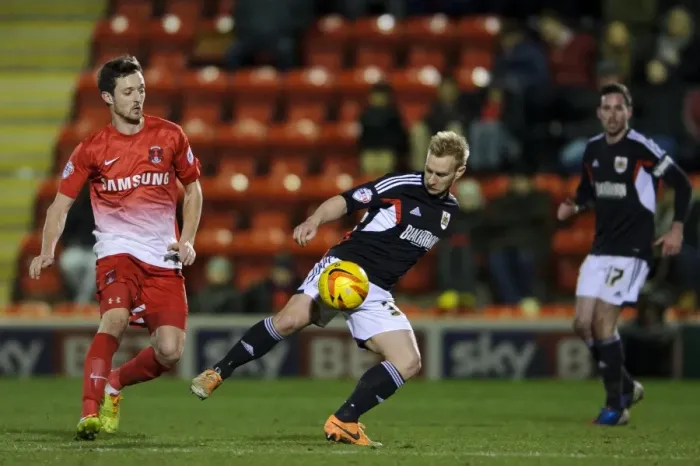 Framed Print : Simon Gillett of Bristol City in Action against Leyton Orient, Football League 1, 2014