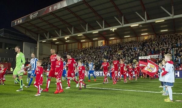 Sky Bet Championship: Bristol City vs Brighton and Hove Albion - Players and Mascots on Ashton Gate Pitch