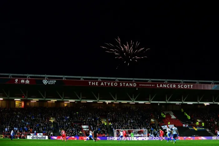 Framed Print : Sky Bet Championship: Fireworks Light Up Ashton Gate as Bristol City and Brighton Clash