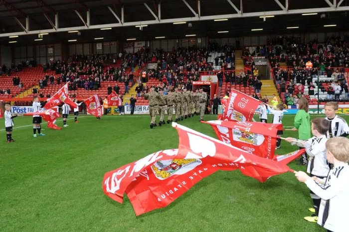 Framed Print : Soldiers Lead Out Bristol City in FA Cup Match against Dagenham and Redbridge, 2013 Framed Print : Soldiers Lead Out Bristol City in FA Cup Match against Dagenham and Redbridge, 2013