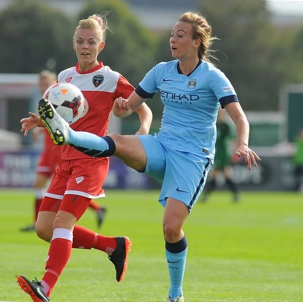Sophie Ingle Battles for Possession: Bristol City FC vs Manchester City Ladies
