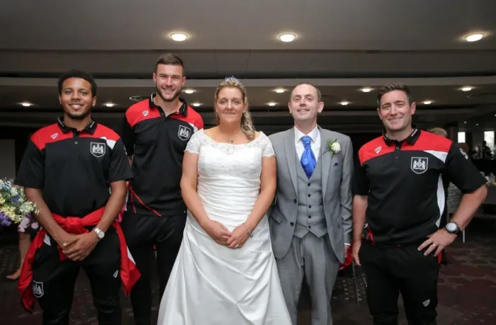 Framed Print : A Special Wedding Day at Ashton Gate: Mr. and Mrs. Kearney's Reception Amidst the Bristol City vs. Portsmouth Match Framed Print : A Special Wedding Day at Ashton Gate: Mr. and Mrs. Kearney's Reception Amidst the Bristol City vs. Portsmouth Match