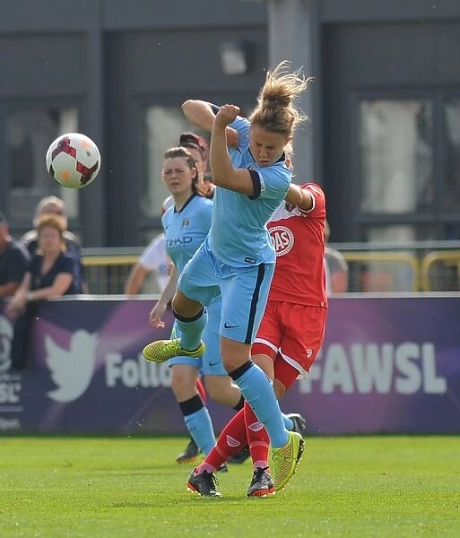 Steph Houghton Tackles in BAWFC vs Man City Ladies Football Match, 2014