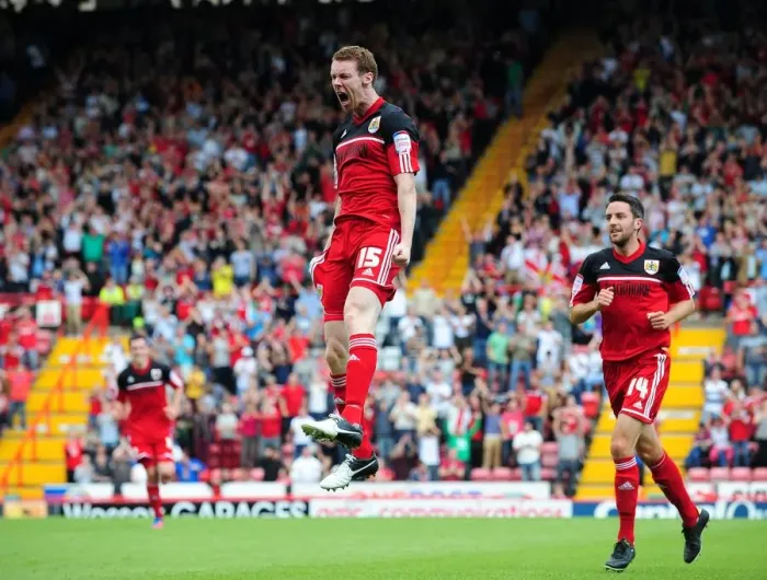 Framed Print : Stephen Pearson Scores First Goal for Bristol City Against Cardiff in Championship Match, 2012 Framed Print : Stephen Pearson Scores First Goal for Bristol City Against Cardiff in Championship Match, 2012