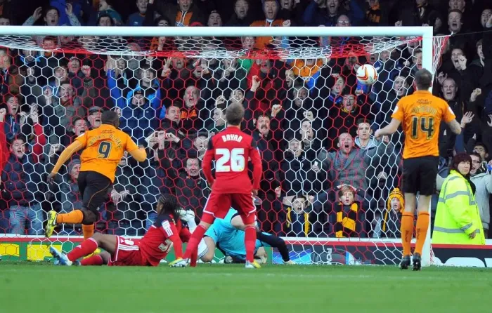 Framed Print : Stephen Ward Scores the Opener for Wolves Against Bristol City, 1st December 2012