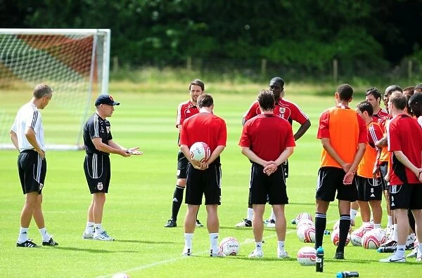 Steve Coppell Addresses Bristol City Squad During Pre-Season Training