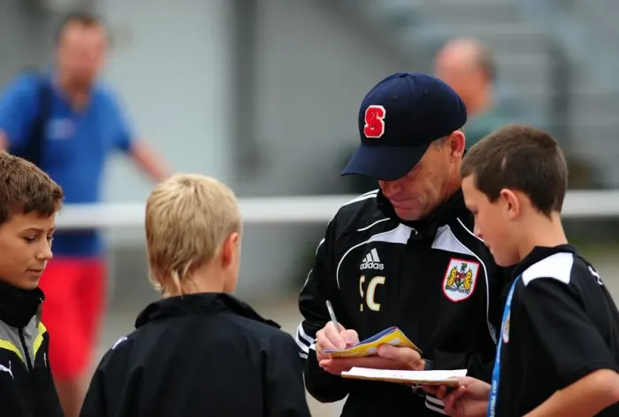 Framed Print : Steve Coppell Connects with Future Stars: Autograph Signing Session at Bristol City Football Club Academy