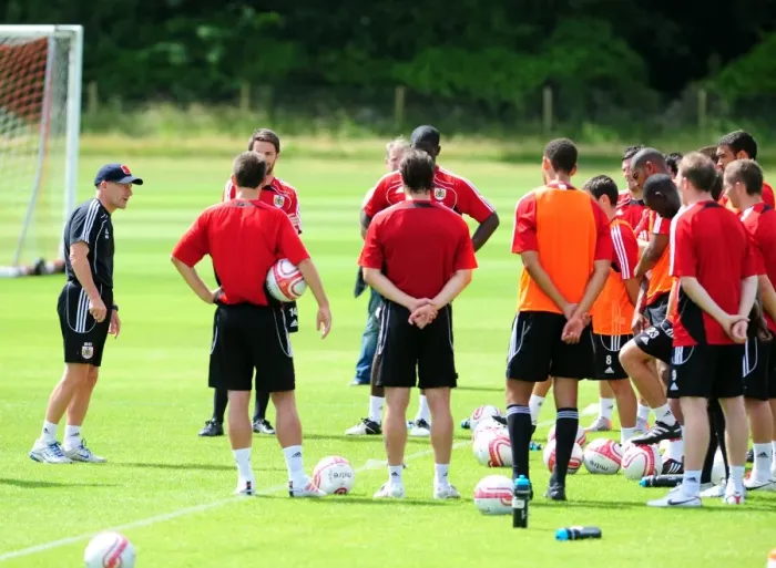 Framed Print : Steve Coppell Inspires Bristol City Squad during Pre-Season Training Framed Print : Steve Coppell Inspires Bristol City Squad during Pre-Season Training