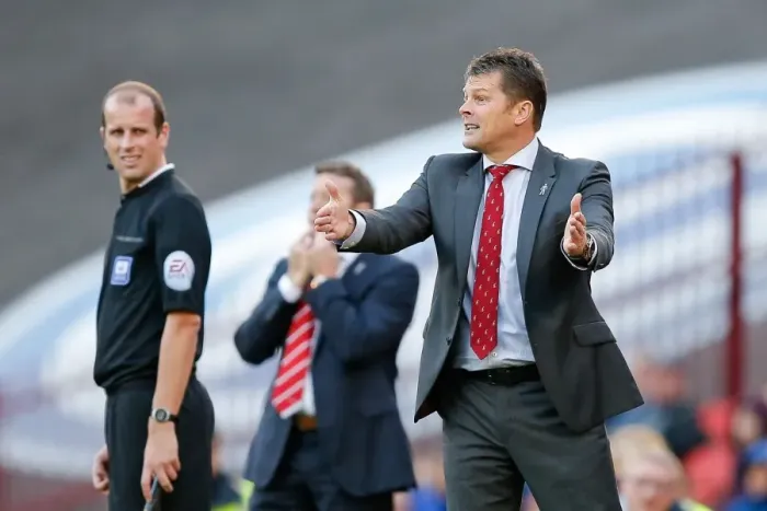 Framed Print : Steve Cotterill in Action: Barnsley vs. Bristol City, 2014 - Sky Bet League 1