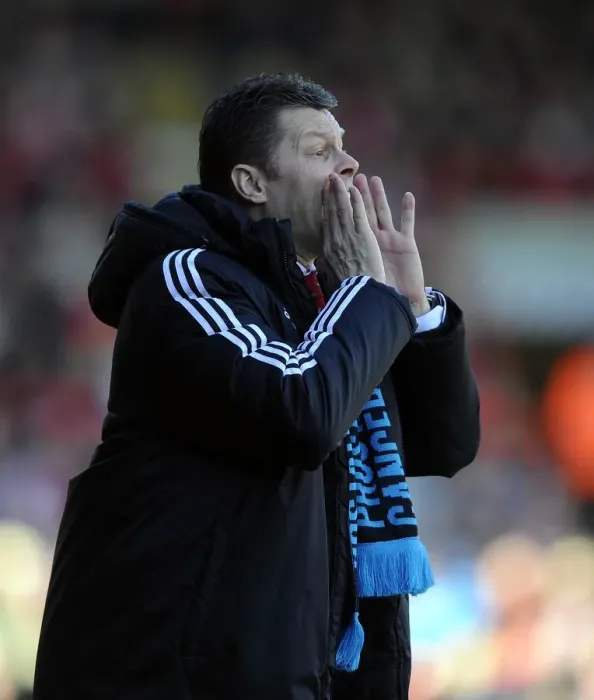 Framed Print : Steve Cotterill in Action: Bristol City vs Swindon Town, Sky Bet League One, March 2014