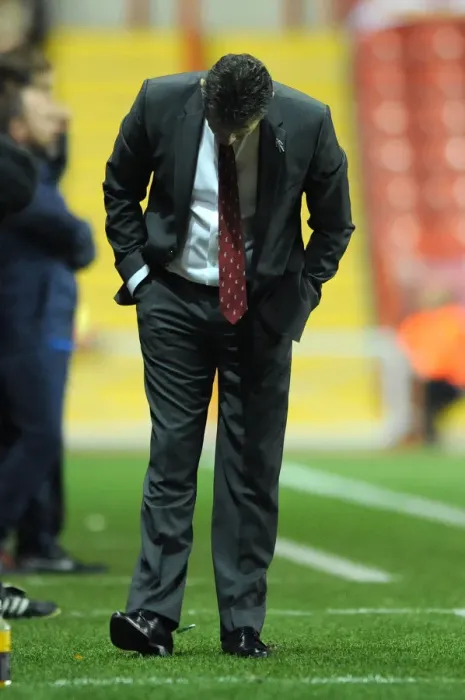 Framed Print : Steve Cotterill: A Dejected Manager After Bristol City's Loss to Bradford City (10-21-2014)