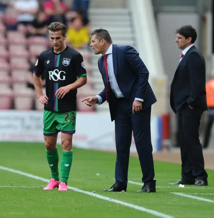 Framed Print : Steve Cotterill Gives Instructions to Joe Bryan during Middlesbrough vs. Bristol City Championship Match Framed Print : Steve Cotterill Gives Instructions to Joe Bryan during Middlesbrough vs. Bristol City Championship Match