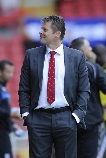 Steve Cotterill Grins as Bristol City Takes on Colchester United
