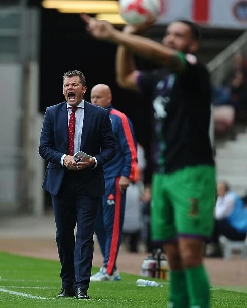 Steve Cotterill at the Helm: Bristol City's Manager in Action at Riverside Stadium