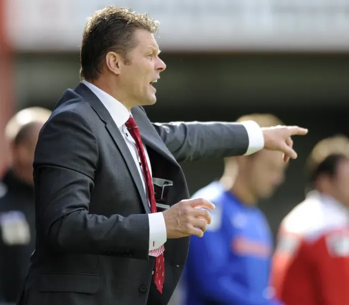 Framed Print : Steve Cotterill at the Helm: Bristol City's Manager in Action at Rochdale's Spotland Stadium (August 2014) Framed Print : Steve Cotterill at the Helm: Bristol City's Manager in Action at Rochdale's Spotland Stadium (August 2014)