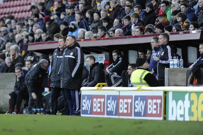 Framed Print : Steve Cotterill and John Pemberton of Bristol City at Bradford City's Coral Windows Stadium, 2014 Framed Print : Steve Cotterill and John Pemberton of Bristol City at Bradford City's Coral Windows Stadium, 2014