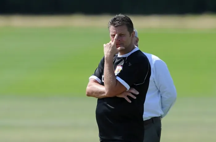 Framed Print : Steve Cotterill: Leading the Charge at Bristol City Training, July 2014