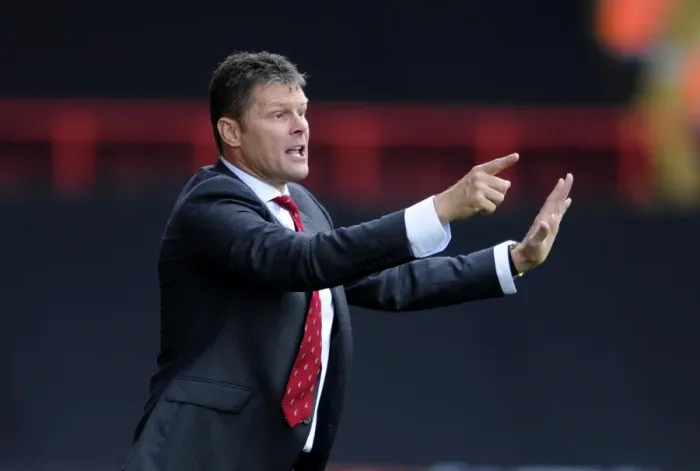 Framed Print : Steve Cotterill Leads Bristol City in Sky Bet League One Match against Scunthorpe United, September 2014
