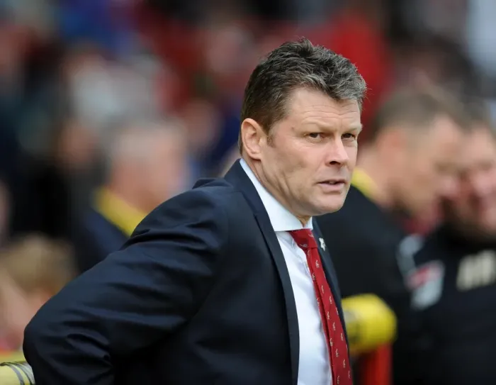Framed Print : Steve Cotterill Leads Bristol City at Stevenage, 2014
