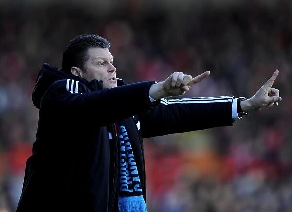 Steve Cotterill Leads Bristol City Against Swindon Town in Sky Bet League One, March 2014 - Football Match Image